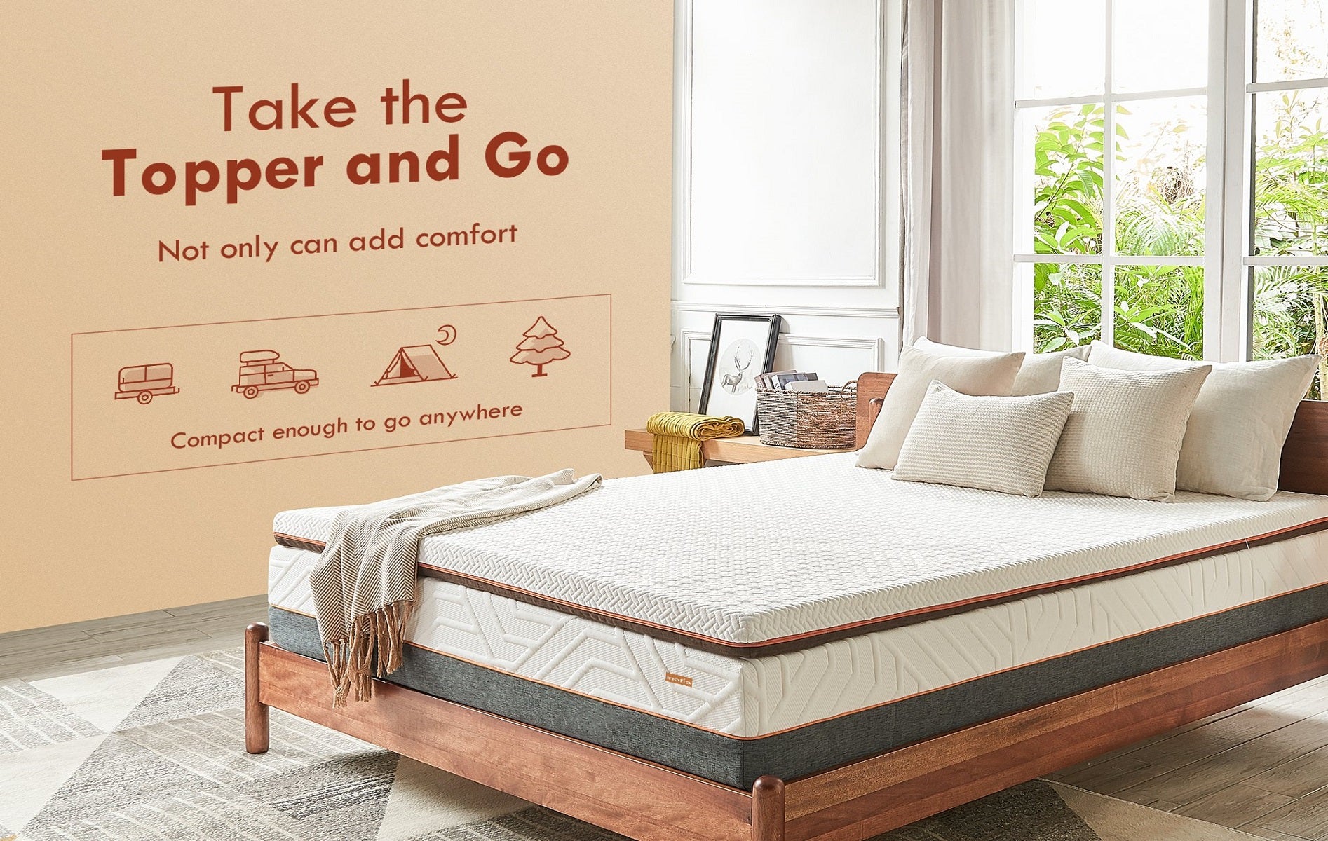 Gel memory foam mattress topper