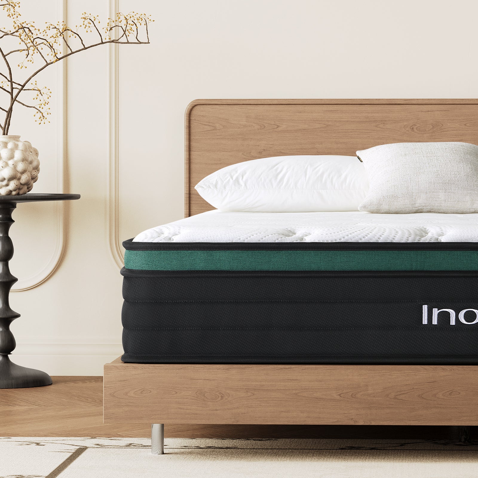 Inofia 10.6 Inch Hybrid Mattress with Zoned Pocket Spring, Triple-Layer Support System for Enhanced Pressure Relief and Spinal Alignment
