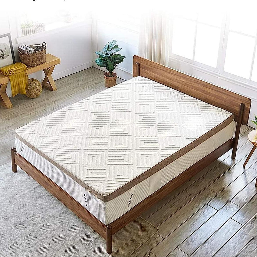Inofia 3-inch Gel Memory Foam Mattress Topper with Washable Linen Cover, Dual Layer Foam for Natural Comfort & Pressure Relief