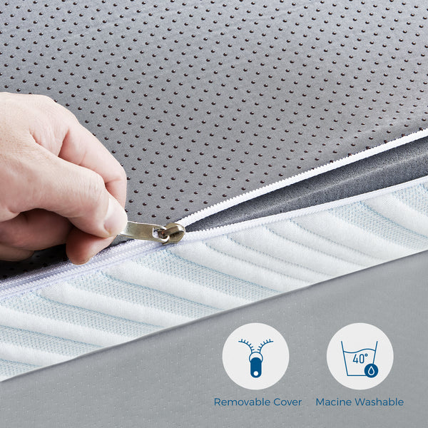 Inofia 5CM Mattress Topper Gel Memory Foam, Dual Layer with Breathable Cover, Washable & Removeable, 2-in-1 Mattress Topper