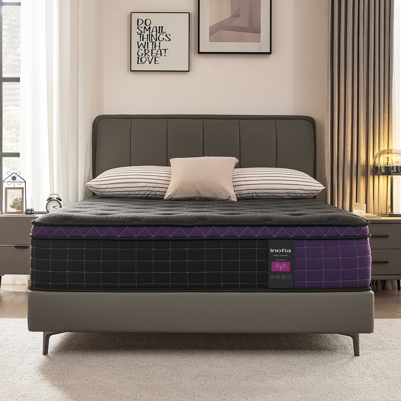 Inofia 12 inch Hybrid Memory Foam Mattress with Edge Support
