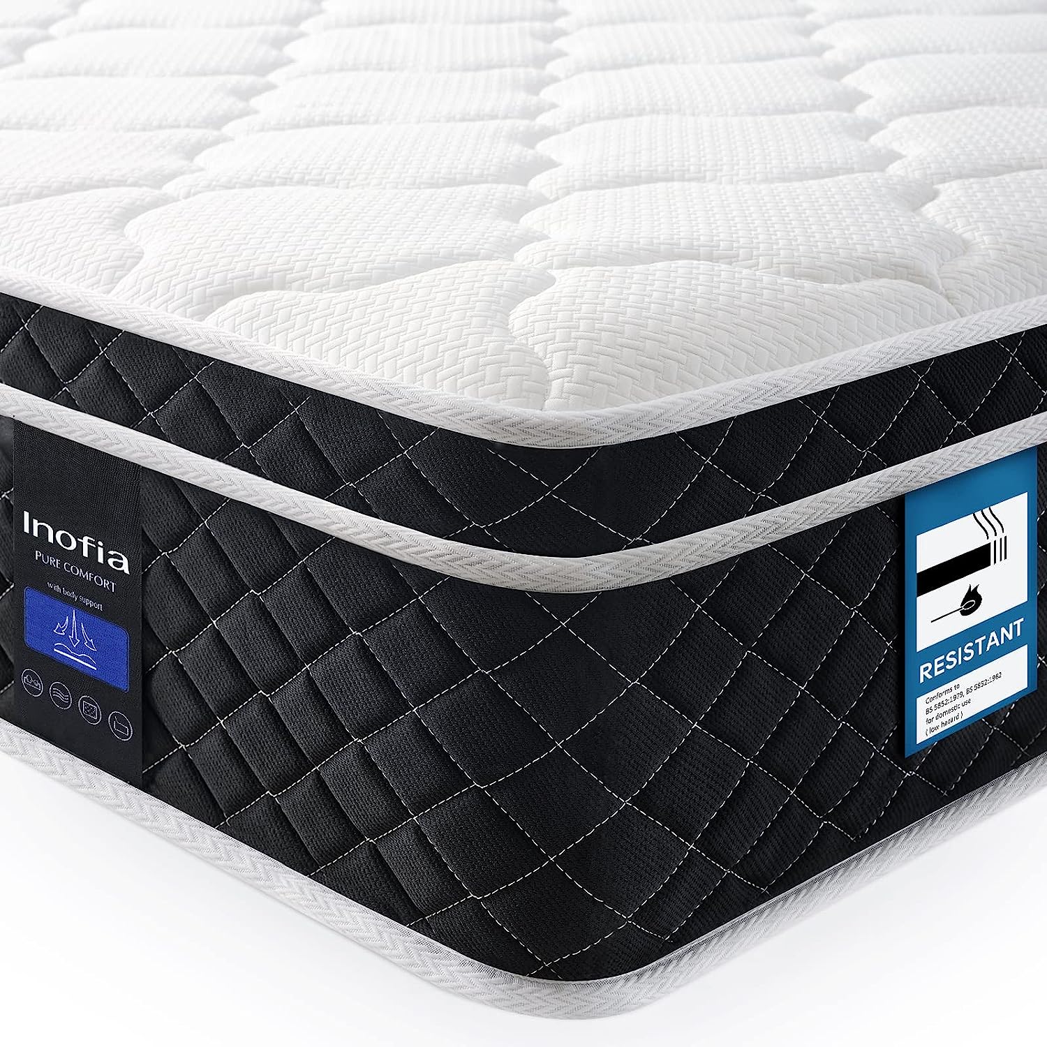 Inofia 26cm COOLMAX Gel Memory Foam Pocket Spring Mattress Breathable