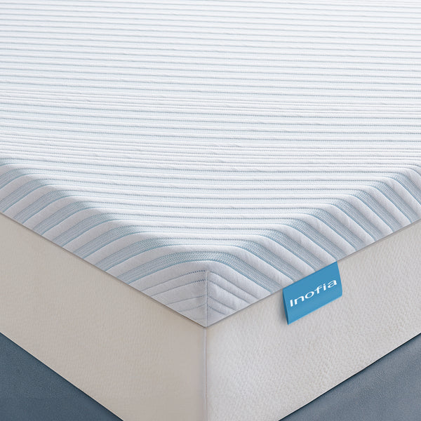 Inofia 5CM Mattress Topper Gel Memory Foam, Dual Layer with Breathable Cover, Washable & Removeable, 2-in-1 Mattress Topper