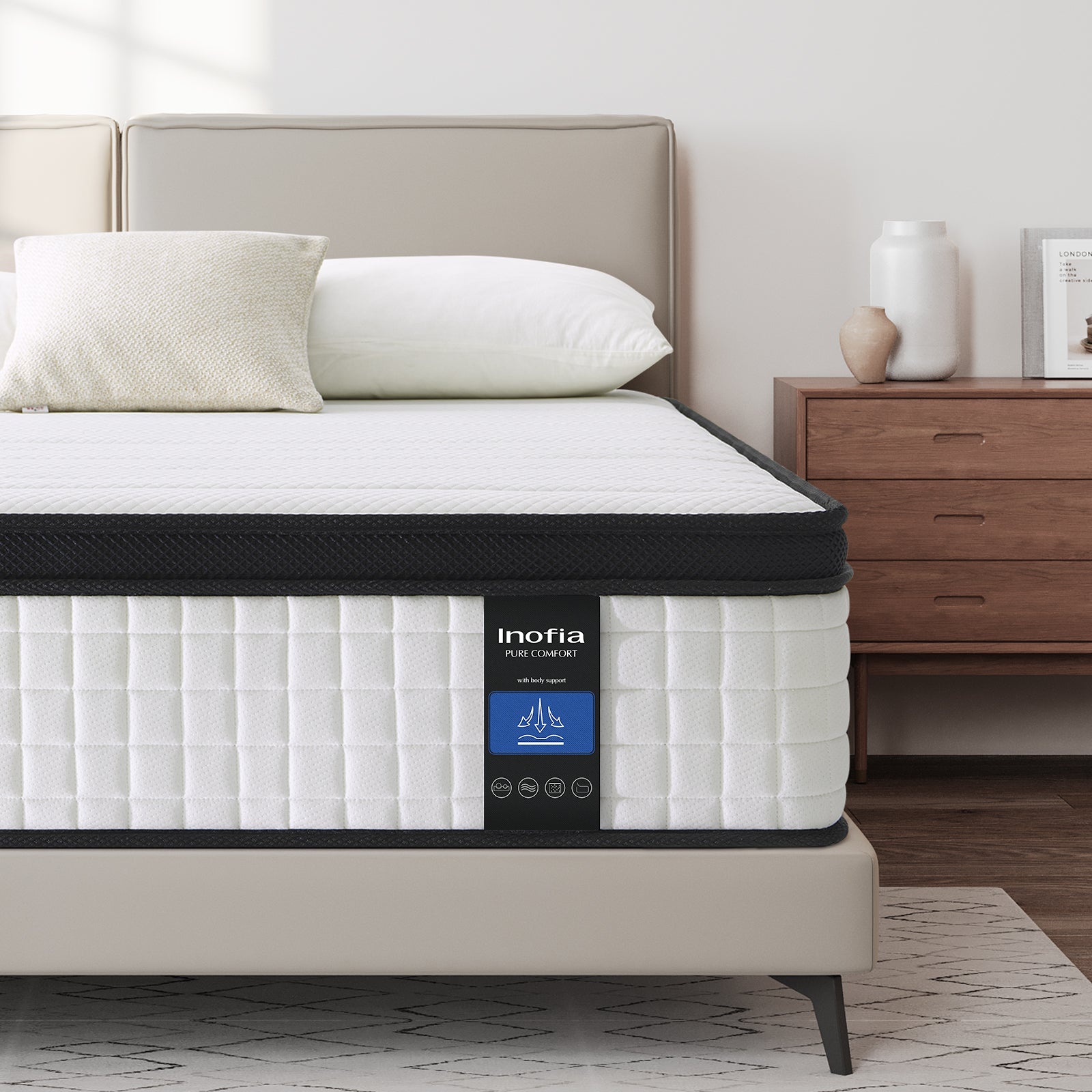 Inofia 12 Inch Hybrid Mattress with Aeroshield Memory Foam and NexusArc Pocket Sprung | The Elegant Plus Collection