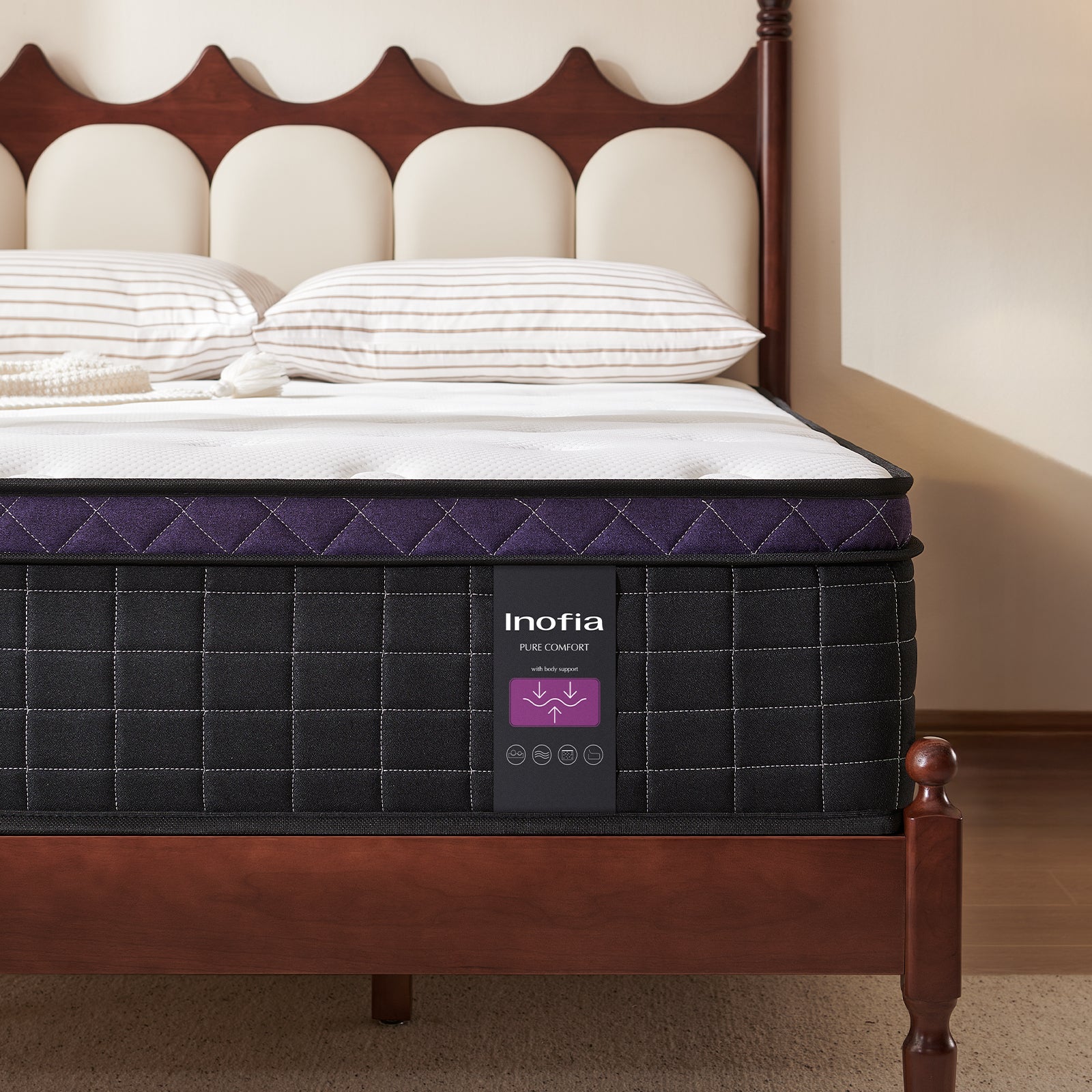 Inofia 12 inch Hybrid Memory Foam Mattress with Edge Support