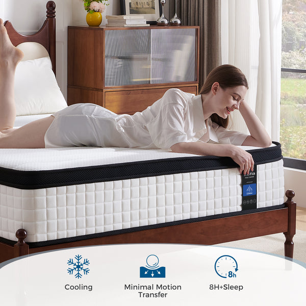 Inofia 12 Inch Hybrid Mattress with Aeroshield Memory Foam and NexusArc Pocket Sprung | The Elegant Plus Collection