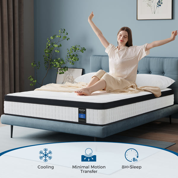 Inofia 9.4 inch Double Memory Foam Sprung Mattress | The Elegant Pro Collection