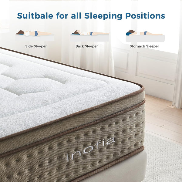 Inofia 12 Inch Cloud-Lux Memory Foam Mattress with Pocket Sprung | The Satisfactory Colletion