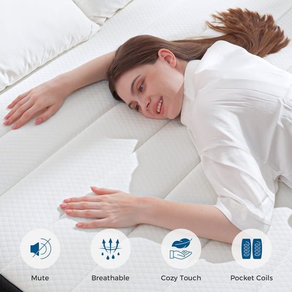Inofia 12 Inch Hybrid Mattress with Aeroshield Memory Foam and NexusArc Pocket Sprung | The Elegant Plus Collection