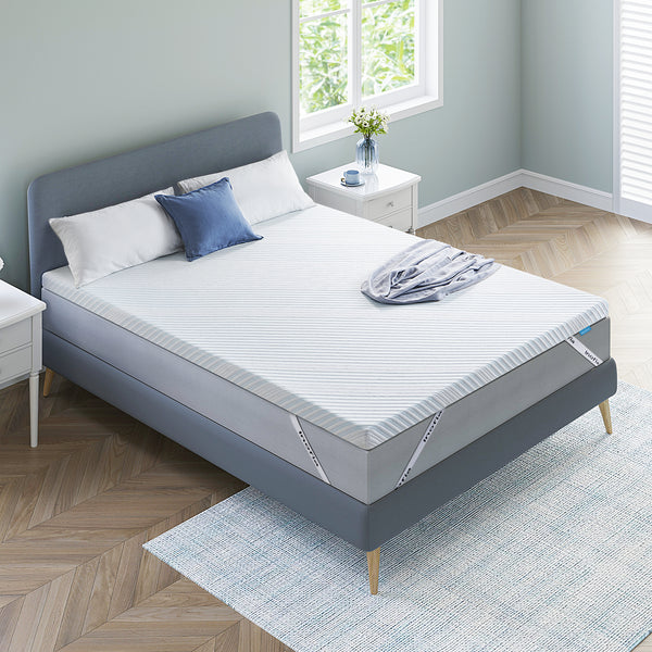 Inofia 5CM Mattress Topper Gel Memory Foam, Dual Layer with Breathable Cover, Washable & Removeable, 2-in-1 Mattress Topper