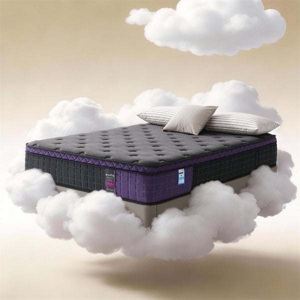 Inofia 12-inch Black and Purple Memory Foam and Pocket Spring Hybrid Mattress