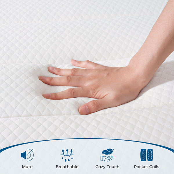 Inofia 9.4 inch Double Memory Foam Sprung Mattress | The Elegant Pro Collection