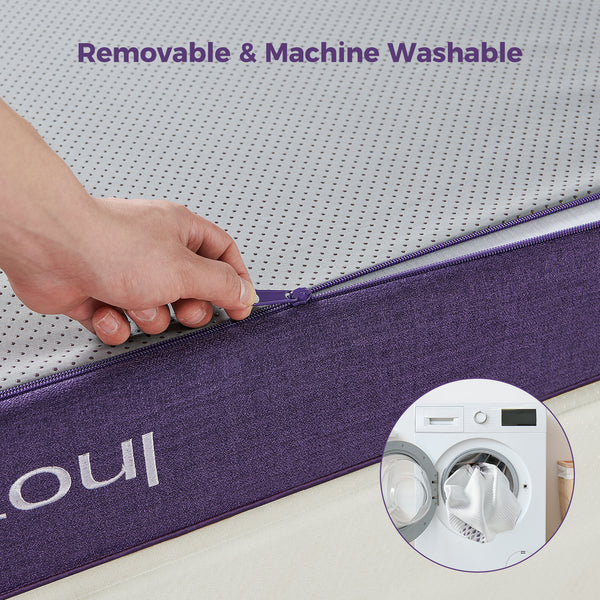 Inofia Gel Memory Foam Mattress Topper with Washable Cover Sleep Cooler for Easy Sleep