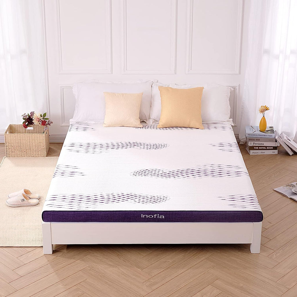 Inofia 8CM Gel Memory Foam Mattress Pad with Washable Cover Sleep Cooler for Easy Sleep. 