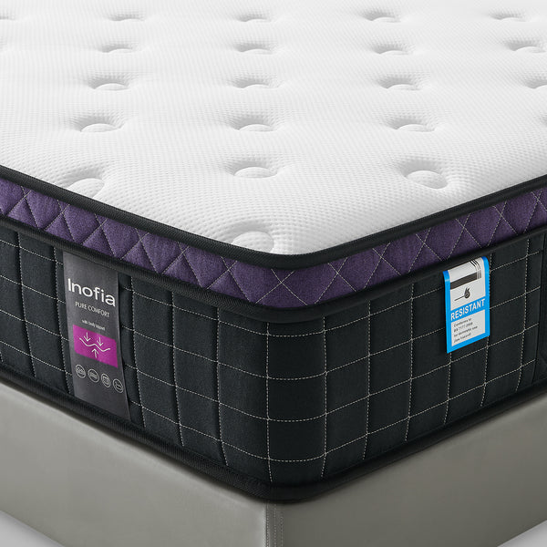Inofia 12-inch White Memory Foam Pressure-Relief Hybrid Mattress