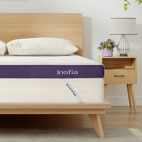 Inofia Gel Memory Foam Mattress Topper with Washable Cover Sleep Cooler for Easy Sleep