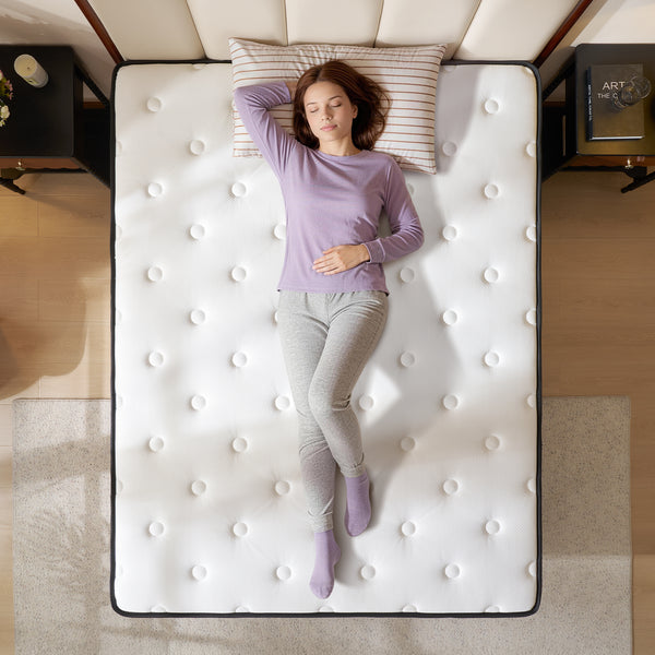 Inofia 12-inch White Memory Foam Pressure-Relief Hybrid Mattress