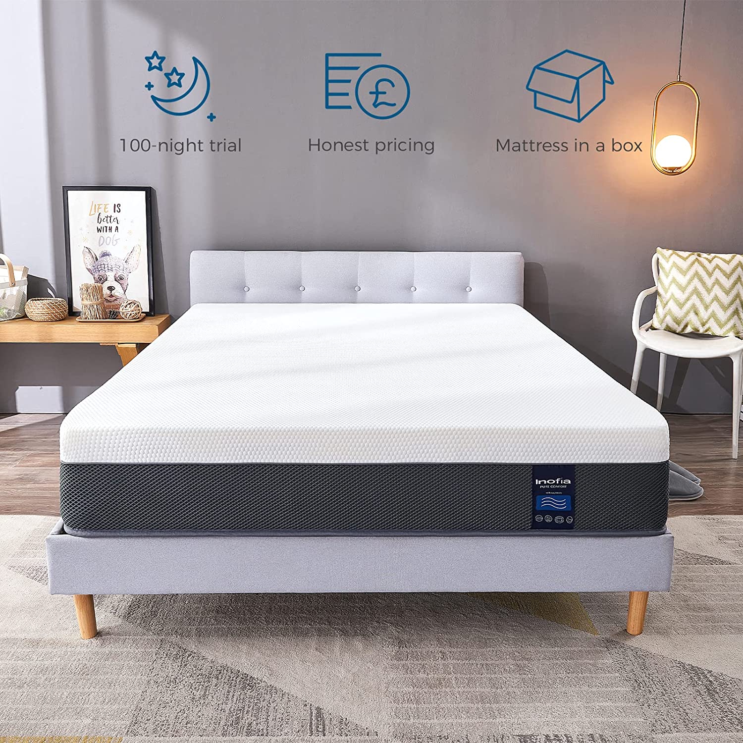 Inofia 3D Mesh Fabric Memory Foam Hybrid 29 CM Mattress at Best Price