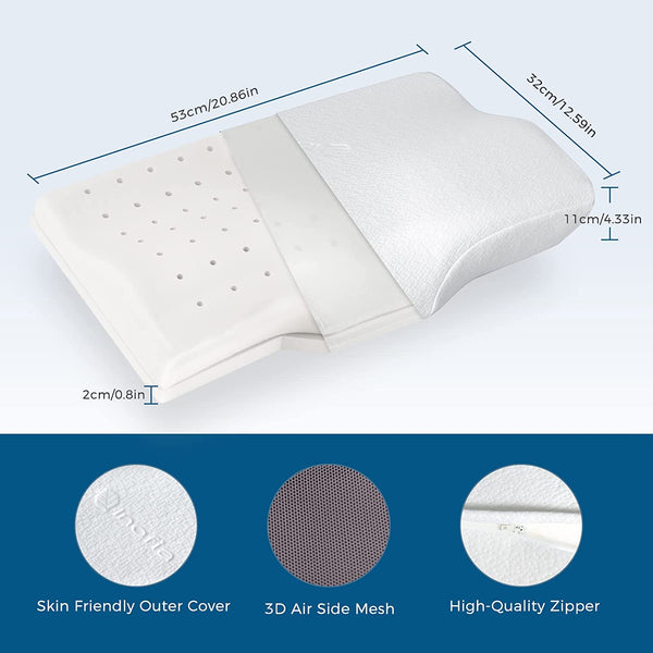 Inofia Cervical Contour Memory Foam Pillow for Neck and Shoulder Pain Relief